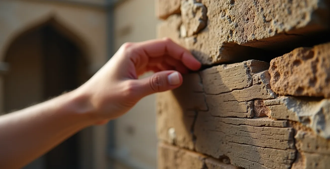 Détails architecturaux authentiques d'un gîte de charme avec pierres et poutres apparentes