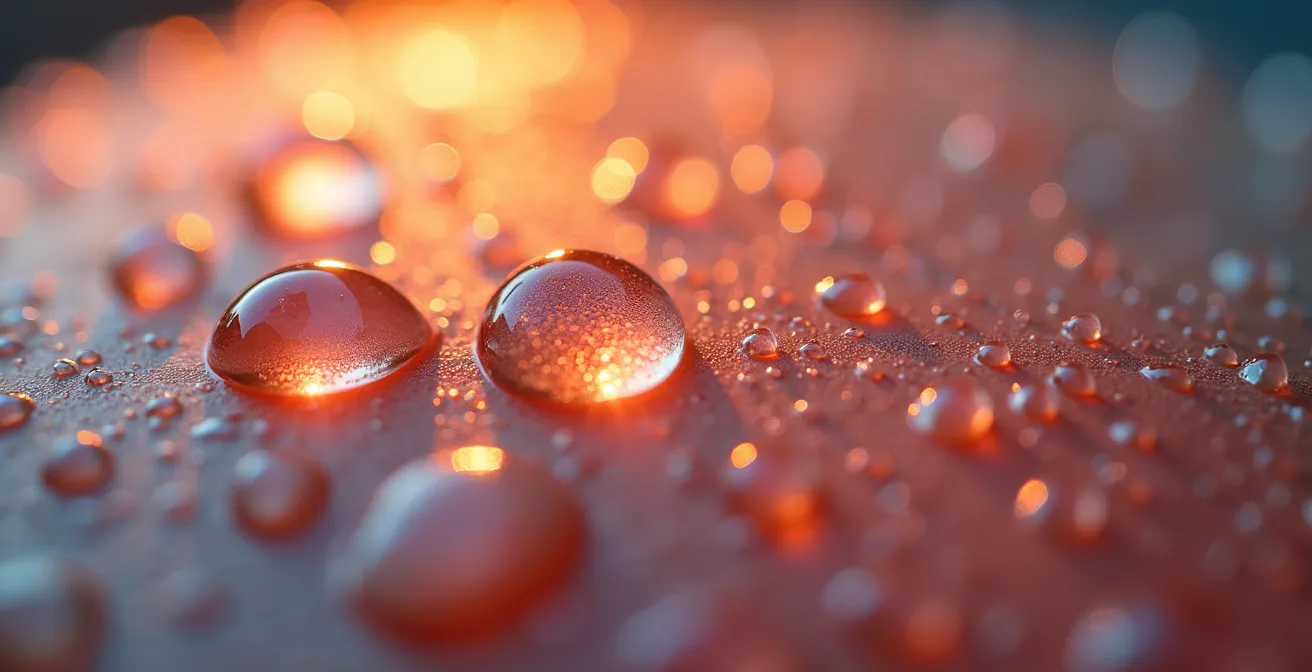 Représentation visuelle de l'effet de l'eau chaude sur la circulation sanguine