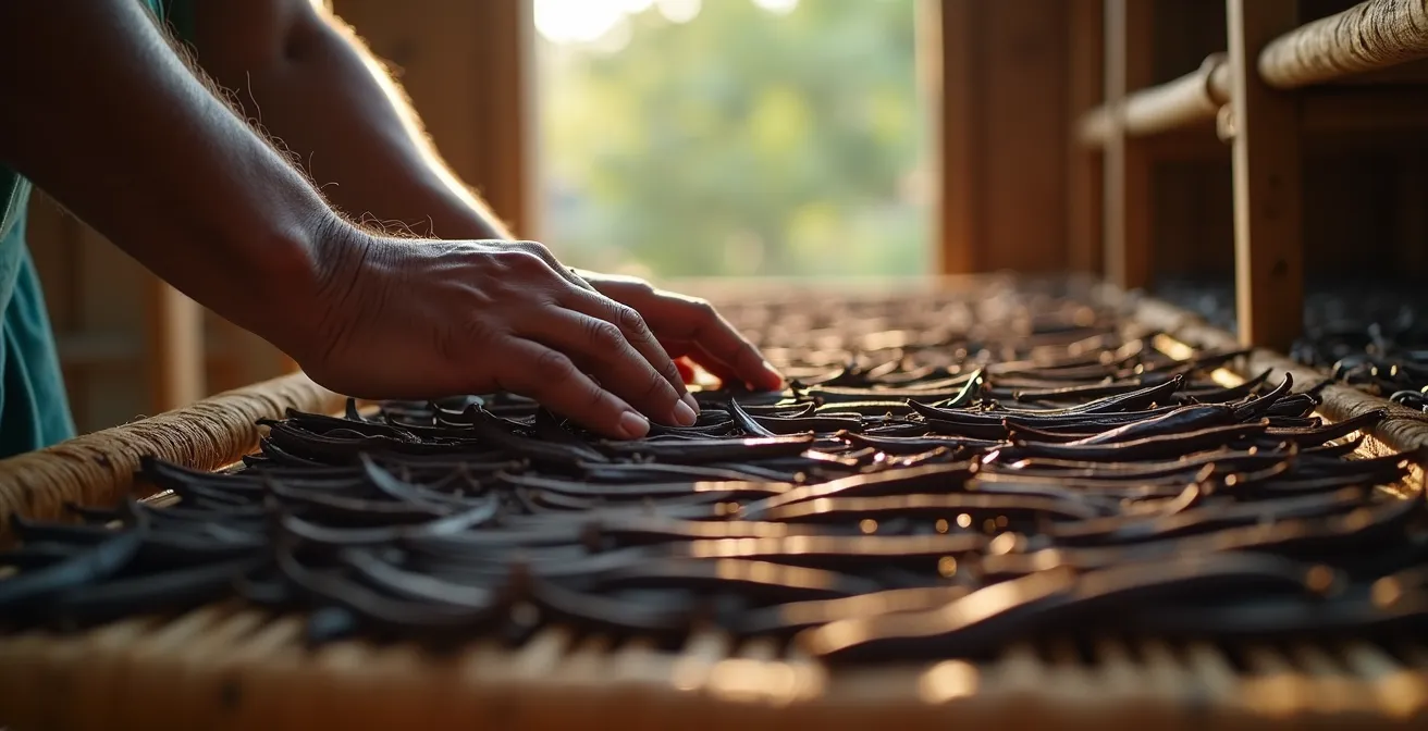 Processus de séchage traditionnel des gousses de vanille Bourbon à La Réunion